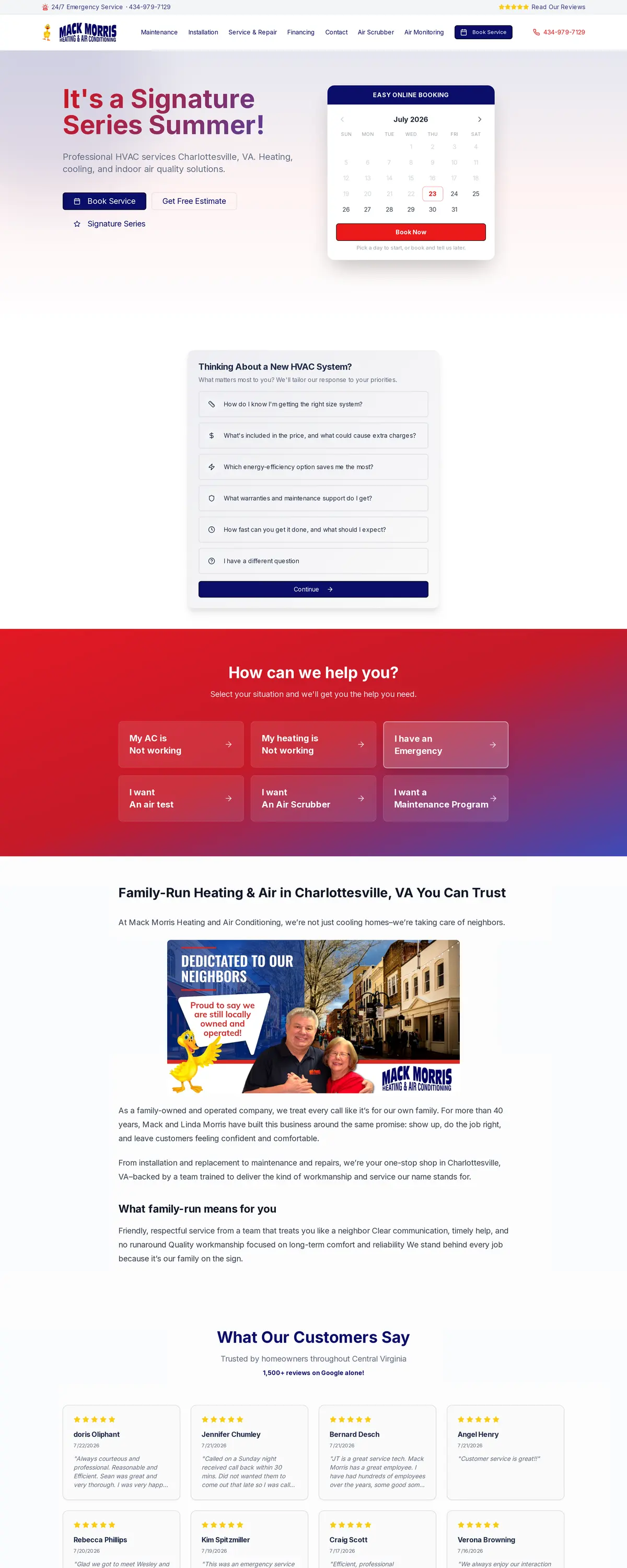 The Mack Morris Heating & Cooling website